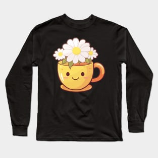 Cute camomile tea cup of calm Long Sleeve T-Shirt